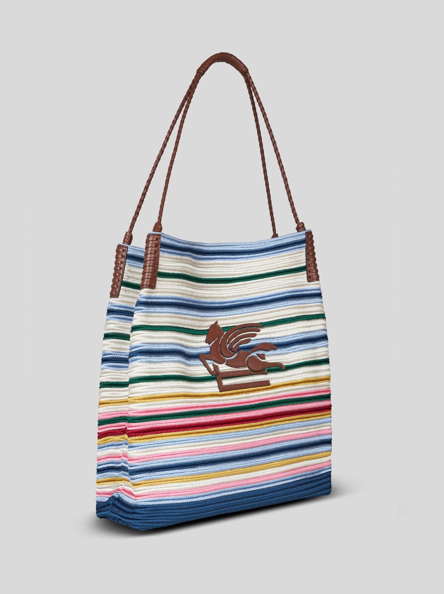 ETRO リブラ ストライプ ラージ トートバッグ マルチカラー ストライプ リブラ トートバッグ ラージ | エトロ