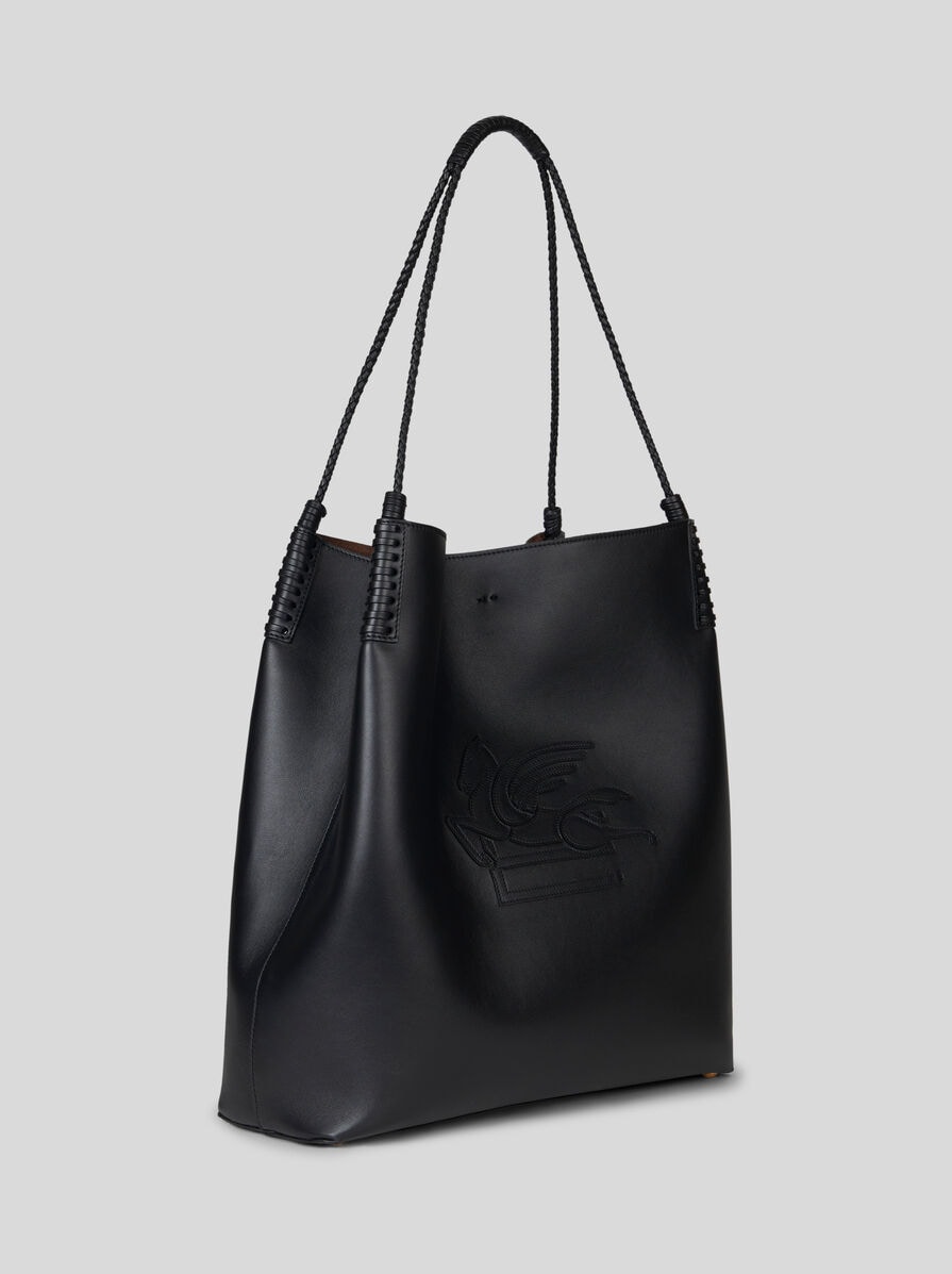 トートバッグ ETRO Black Leather Small Libra Shopping Bag SMALL LIBRA TOTE BAG | Etro Libra | ETRO
