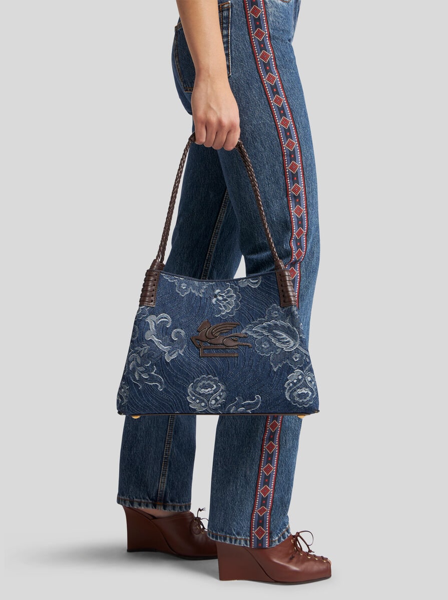 【ETRO】ジャカード デニム ミディアム リブラ トートバッグ デニムジャカード リブラ トートバッグ スモール | エトロ