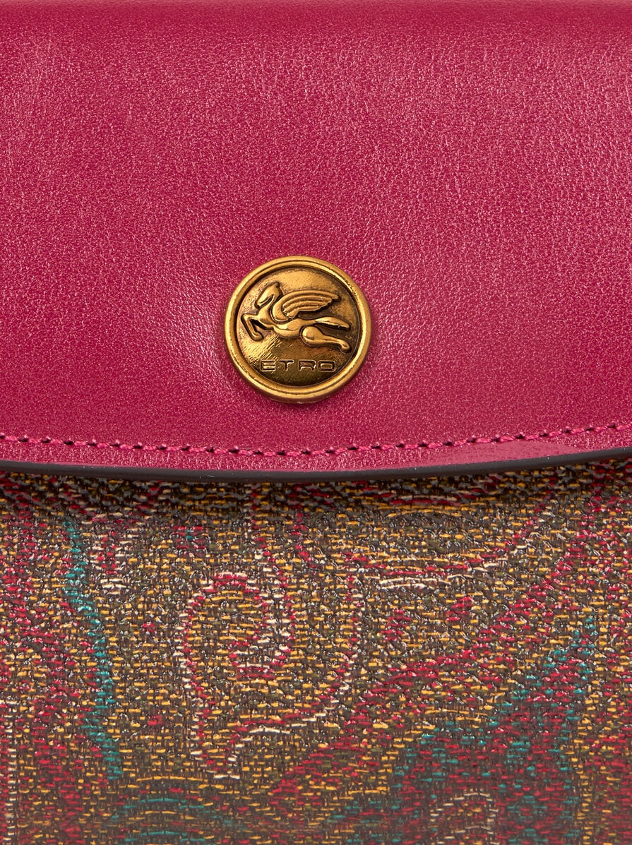 【ETRO】レザー フラップ コインボタン ペイズリー ウォレット レザーフラップ＆コインボタン ペイズリー ウォレット | エトロ
