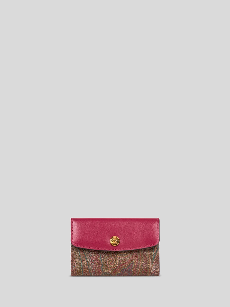 【ETRO】レザー フラップ コインボタン ペイズリー ウォレット レザー ウォレット スモール | エトロ