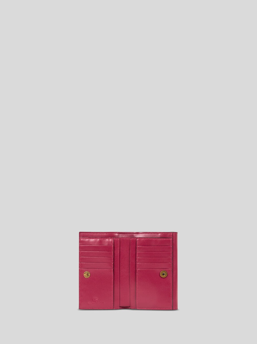 【ETRO】レザー フラップ コインボタン ペイズリー ウォレット レザーフラップ＆コインボタン ペイズリー ウォレット | エトロ