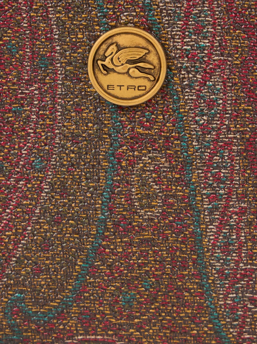 【送料&関税込】Etro Paisley Motif Card Holder Etro Paisley Leather Cardholder Burgundy at CareOfCarl.com