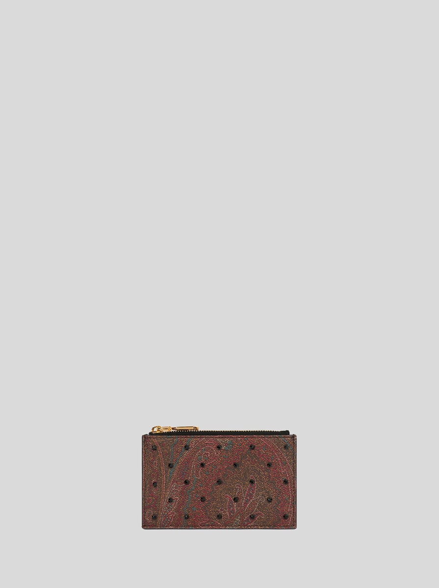 ETRO ペイズリー ジャカード コート レッド ETRO - J7366 美品 エトロ ゴートヌバックペイズリー柄裏地
