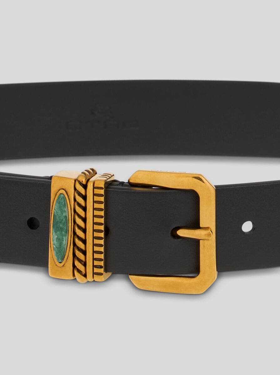 LEATHER BELT WITH JEWEL STONE | BELTS | ETRO