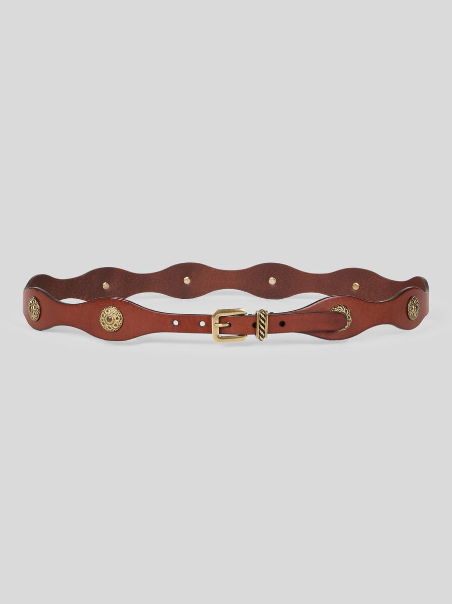 LEATHER BELT WITH JEWEL STUDS | Belts | ETRO