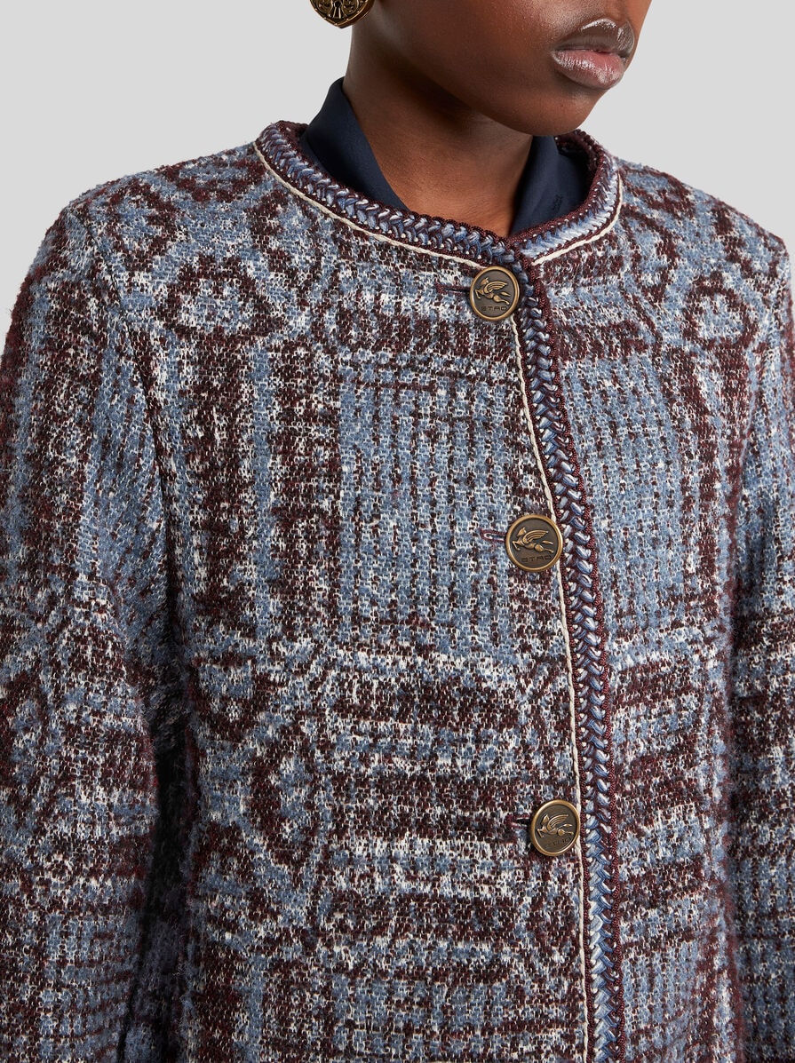 ETRO ブークレ ジャカード コート マルチカラー ブークレ ジャカード コート | エトロ