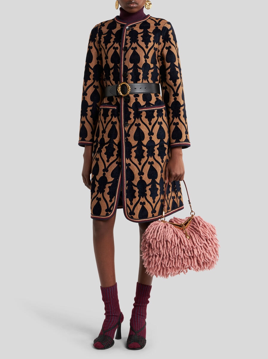 REVERSIBLE CHENILLE JACQUARD COAT
