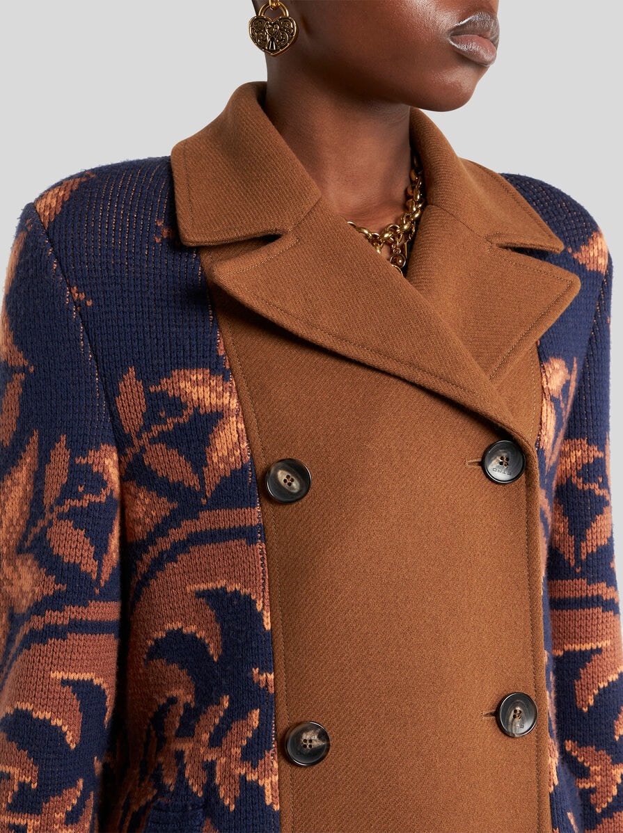 ETRO ダブルブレストツイードコート 【関税込】 希少】ETRO ウール ラシャ ダブルブレスト コート (ETRO/コート