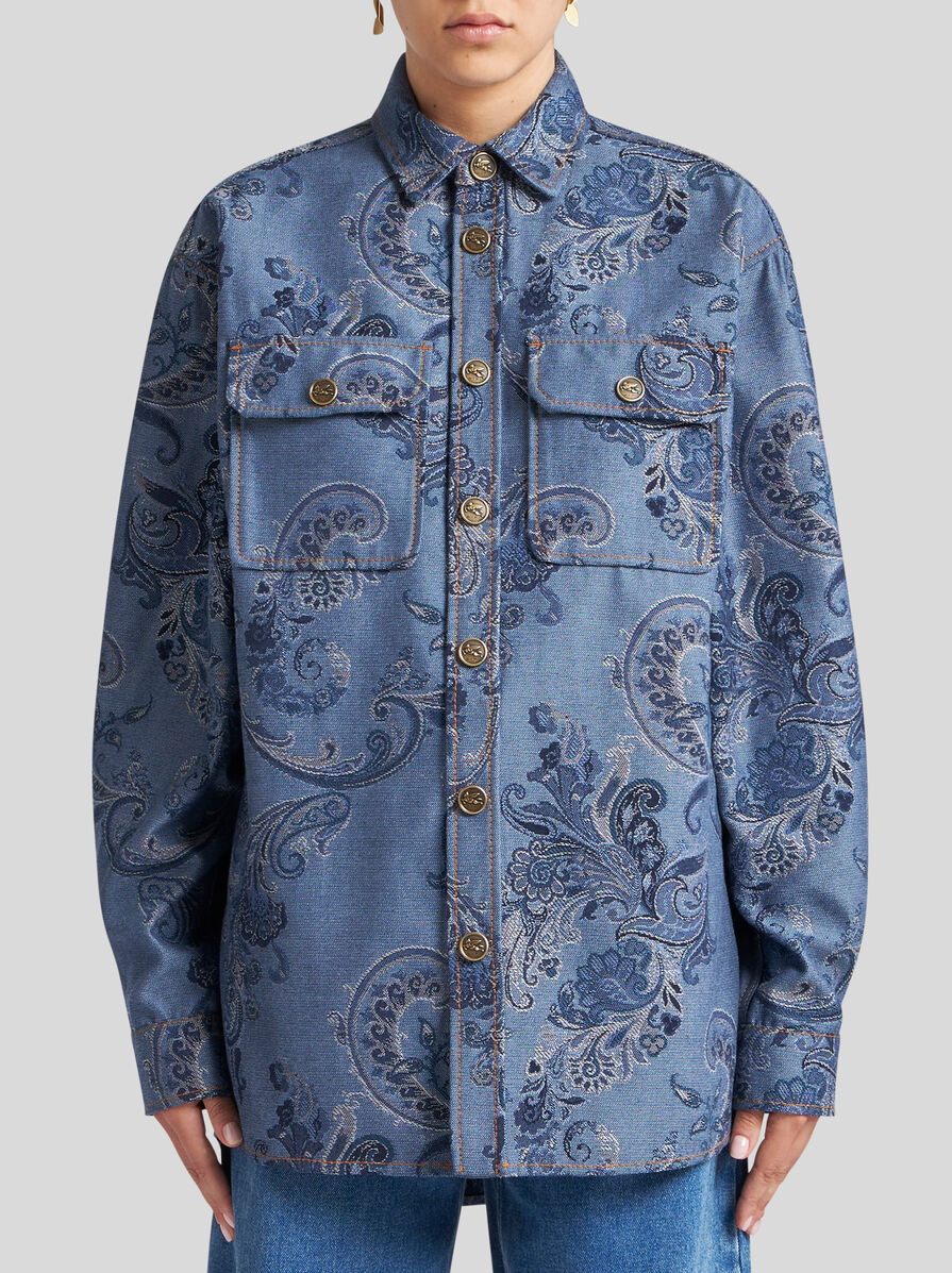 【★完売必至★】ETRO ☆ ジャカード デニム オーバーシャツ ジャカード デニム オーバーシャツ | エトロ