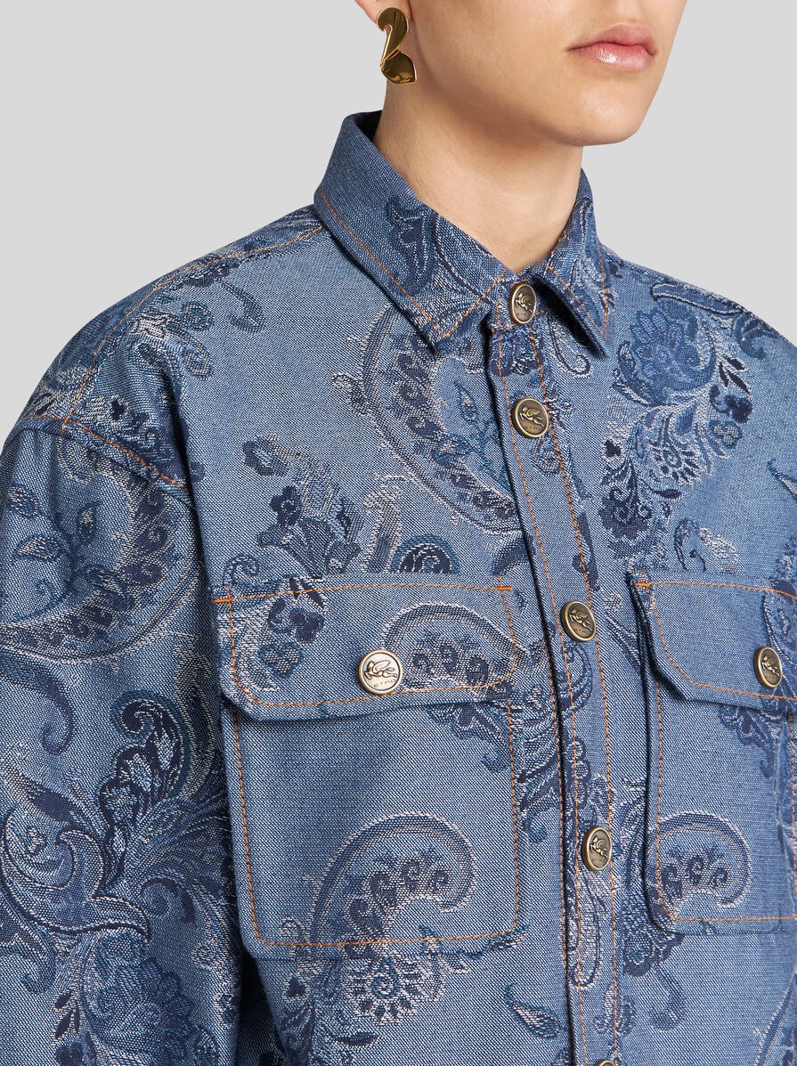 【★完売必至★】ETRO ☆ ジャカード デニム オーバーシャツ ジャカード デニム オーバーシャツ | エトロ
