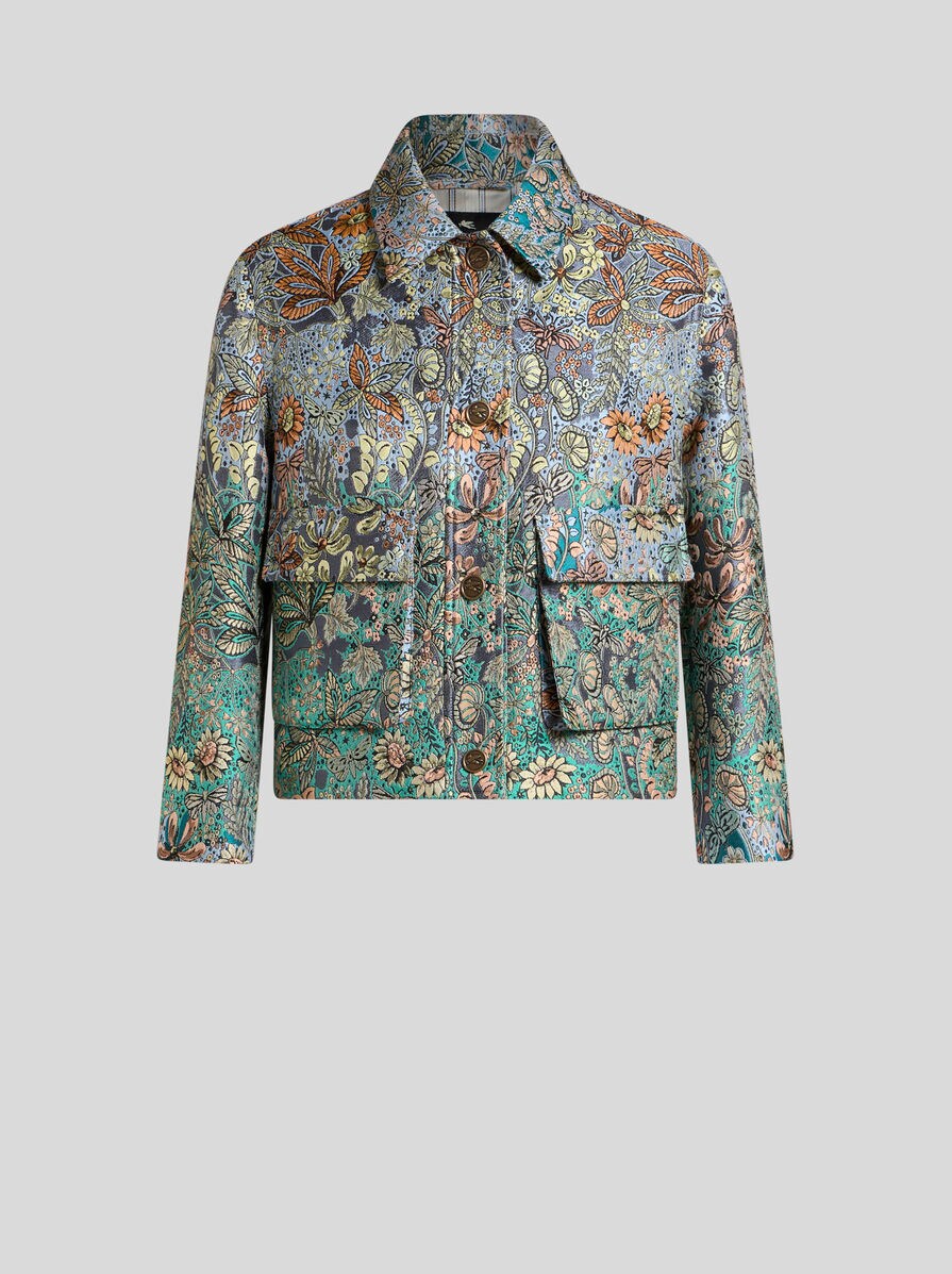 FLORAL JACQUARD JACKET | Paisley Print Coats and Outerwear