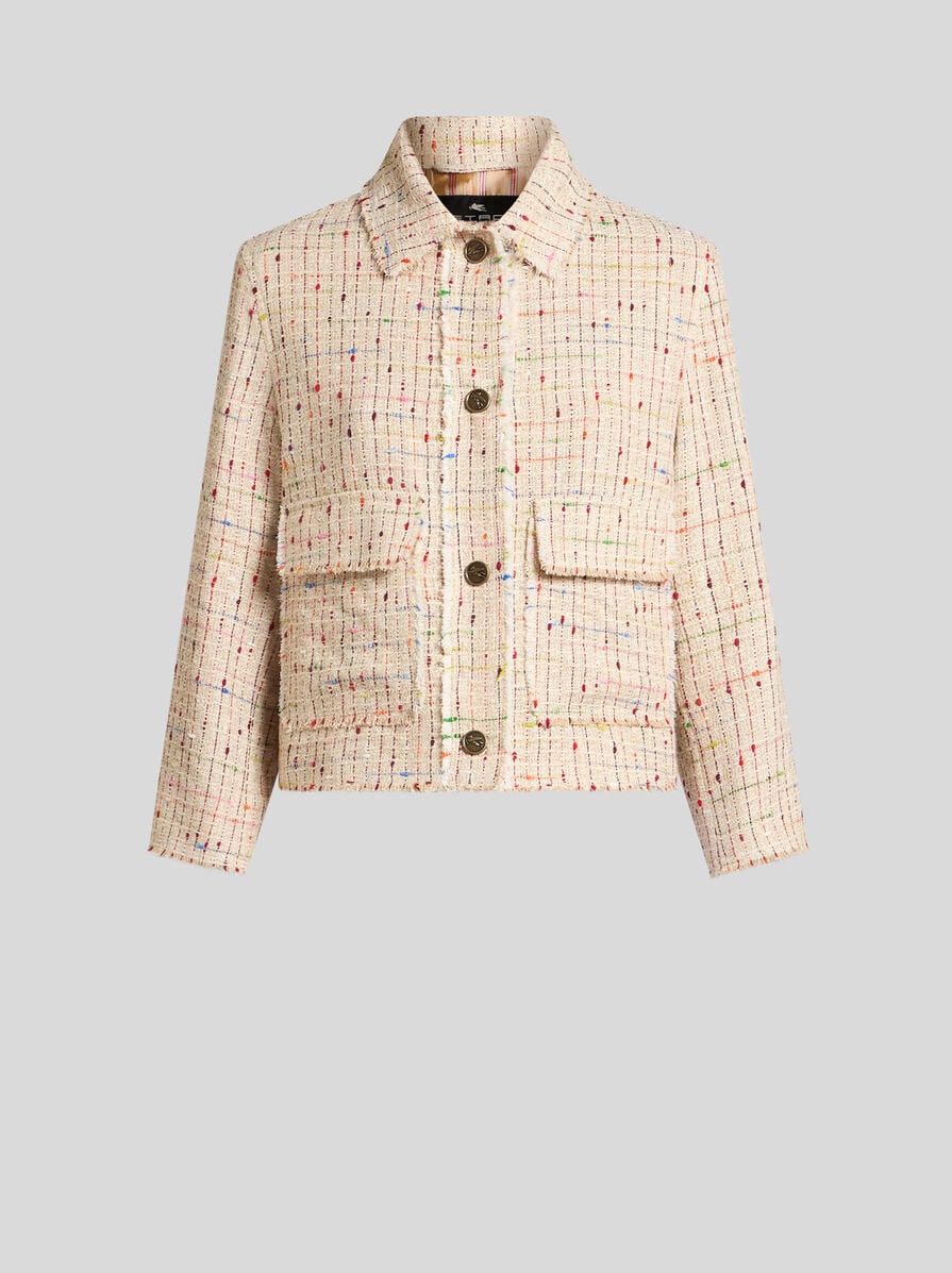 BOUCLÉ TWEED JACKET | Coats and Outerwear | ETRO