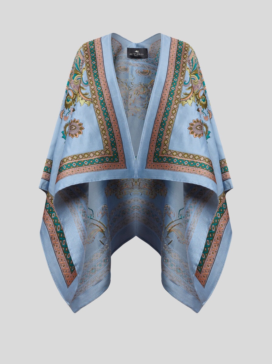 【関税&送料込】Etro Cotton Cape With Floral Print FIL COUPÉ JACQUARD CAPE | Paisley Print Coats and Outerwear