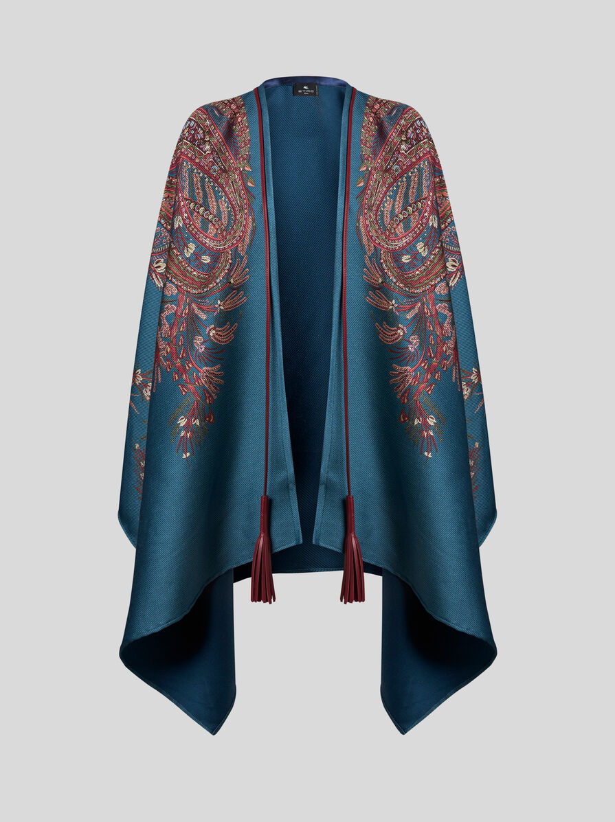 ETRO お洒落 フローラルプリント ウールブレンド ケープ ETRO(エトロ) ポンチョ・ケープ(レディース) - 海外通販のBUYMA