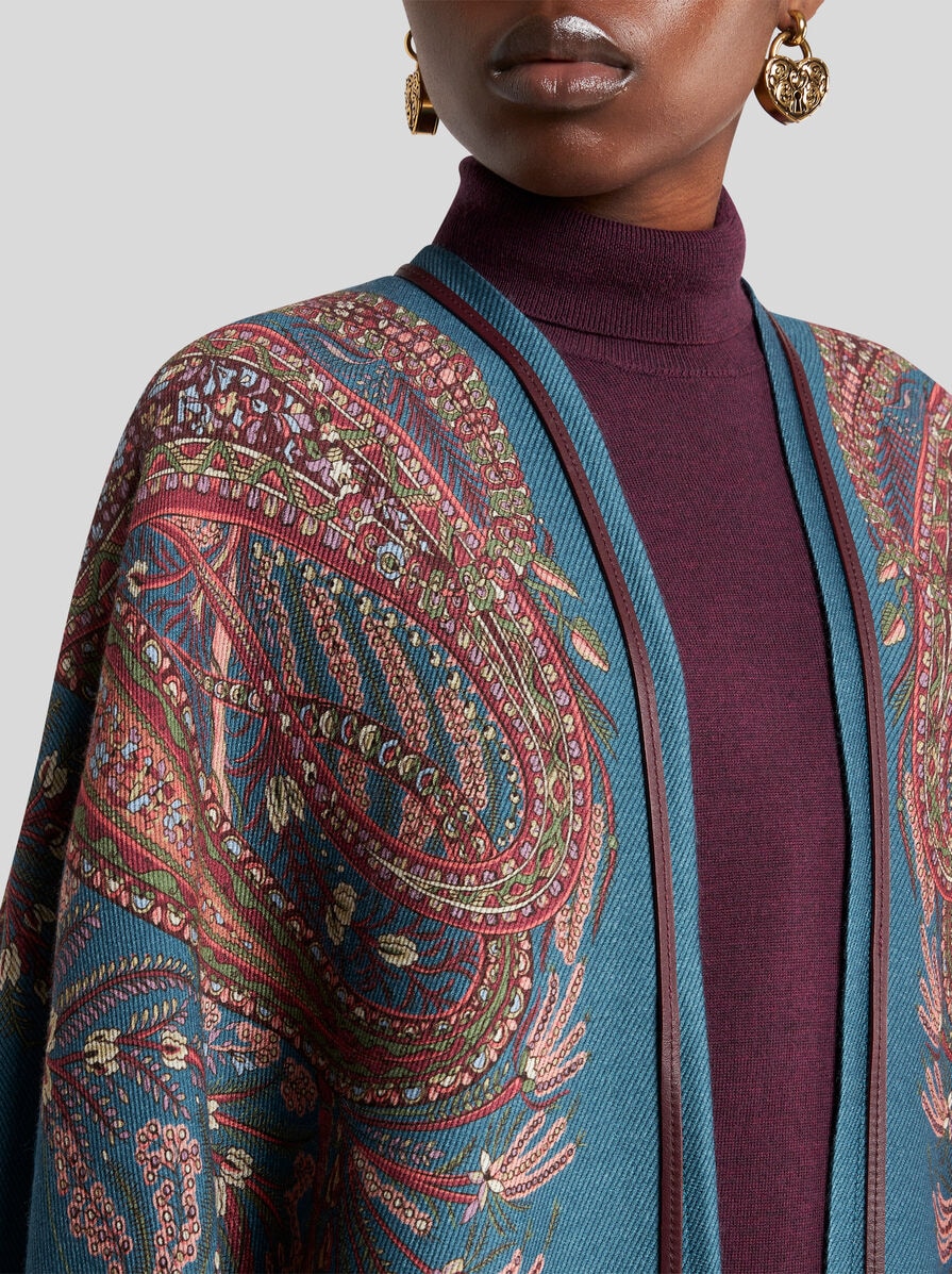 ETRO お洒落 フローラルプリント ウールブレンド ケープ ETRO(エトロ) ポンチョ・ケープ(レディース) - 海外通販のBUYMA