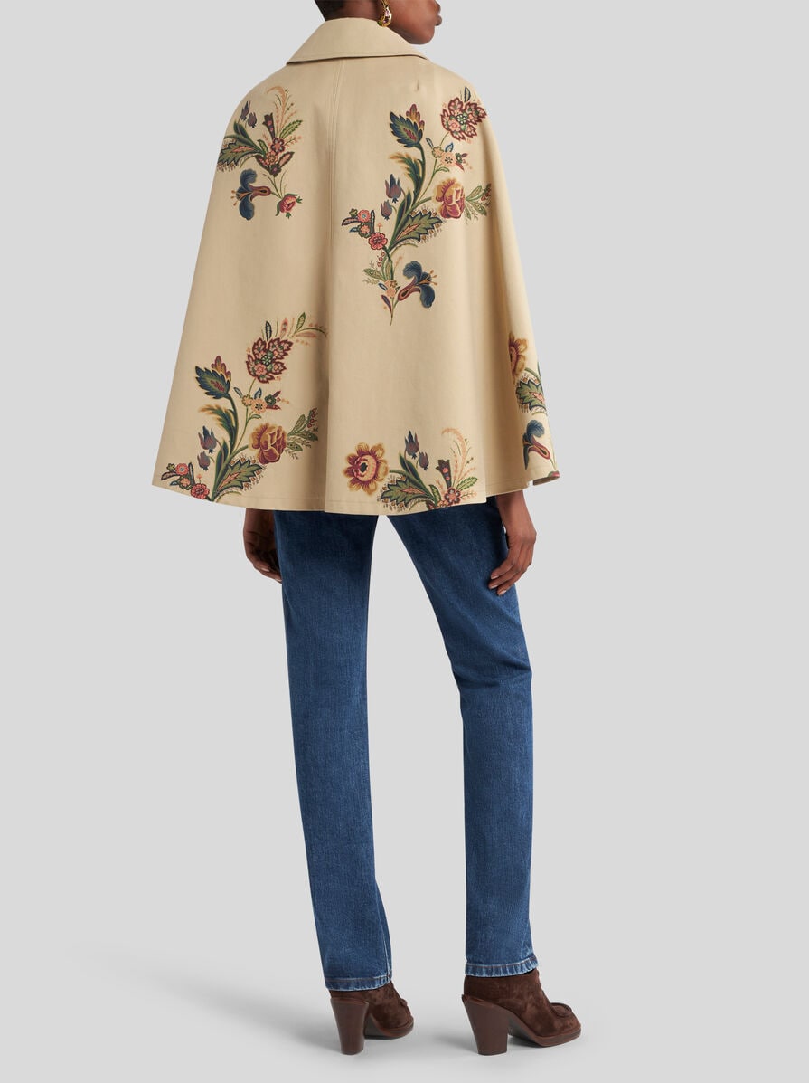 【関税&送料込】Etro Cotton Cape With Floral Print Etro Floral Wool-Blend Cape | Neiman Marcus