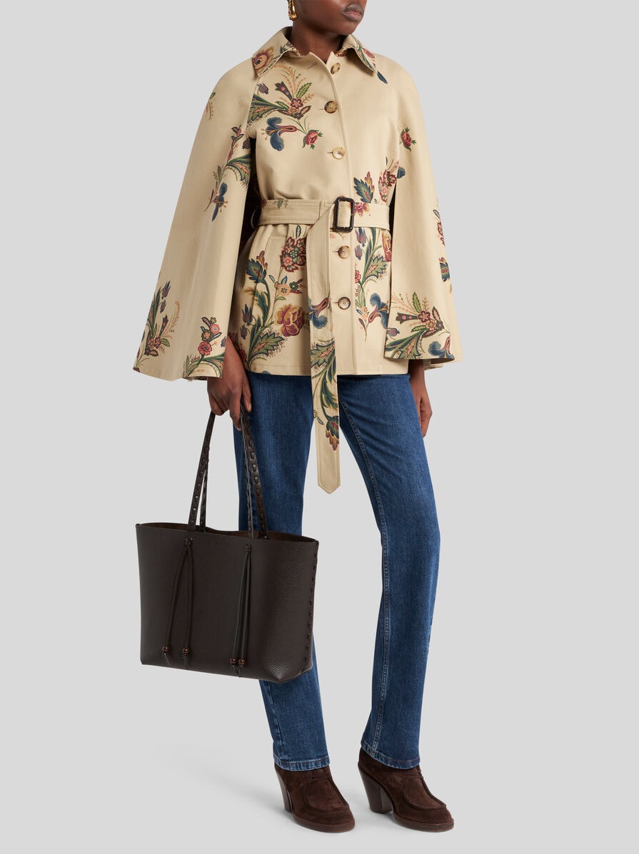トレンチコート ETRO Floral print cape trench coat (WRBD002499SA5M9 X0804) CAPE-STYLE TRENCH COAT WITH FLORAL PRINT | Capes and Ponchos