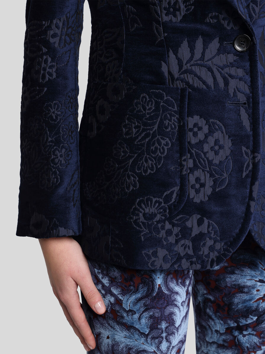 【★日本未入荷★】ETRO ☆ ウールジャカードジャケット ジャガードノーカラージャケット（81103403） | R-ISM
