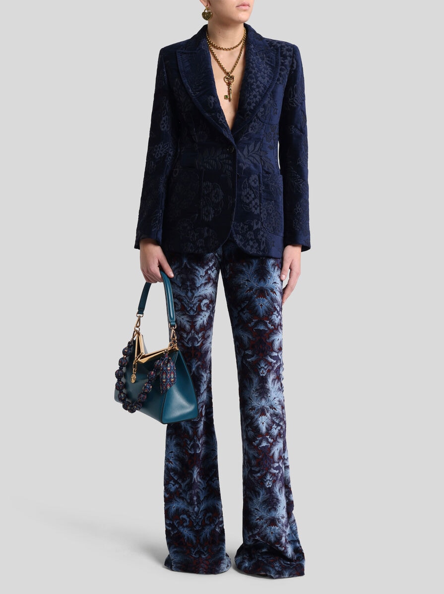 ETRO サテン ジャカード ダスターコート ブラック 本物 極上品 エトロ 極希少 ドラゴン刺繍ポケット ダブルロング
