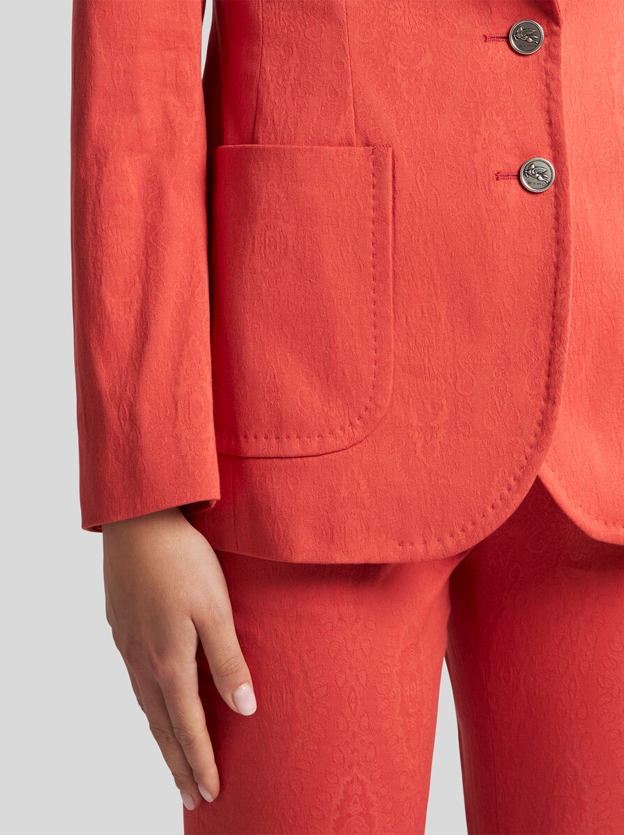 SINGLE-BREASTED JACQUARD JACKET WITH MEDALLION MOTIF