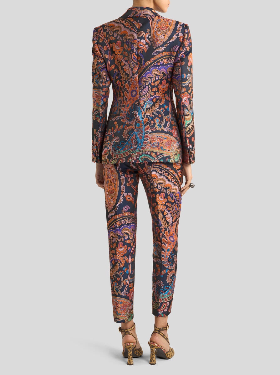 JACQUARD SINGLE-BREASTED JACKET WITH FLORAL PAISLEY MOTIF