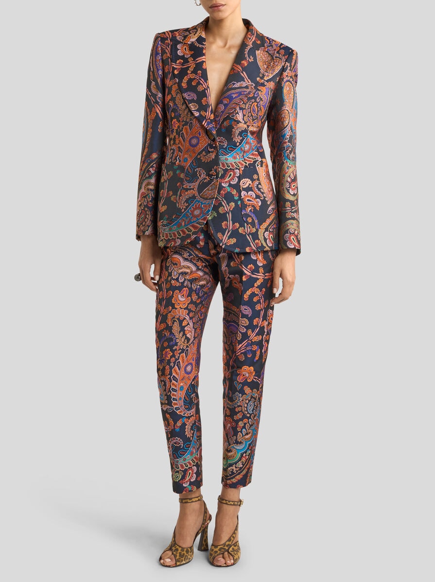 JACQUARD SINGLE-BREASTED JACKET WITH FLORAL PAISLEY MOTIF