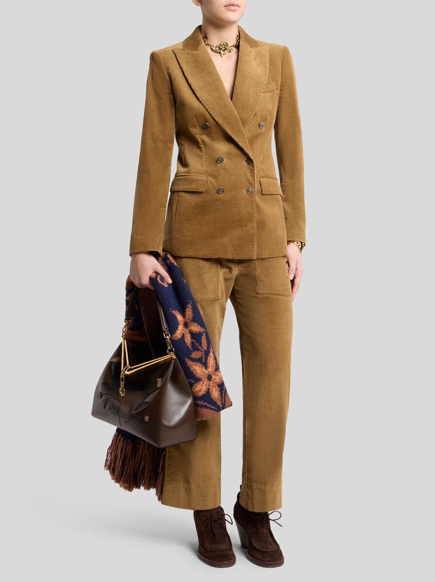 【送料&関税込】Etro Double-breasted Jacket DOUBLE-BREASTED JACKET IN PRINTED CORDUROY VELVET | Jackets