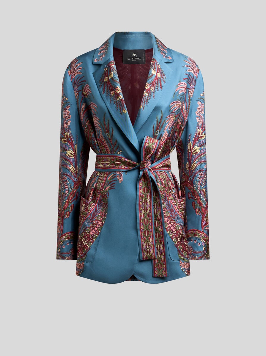 ジャケット ETRO FW25 CAPE (WRBD0024 99SA5M9X0804) Etro Lace pattern single-breasted jacket | The Fashion Square