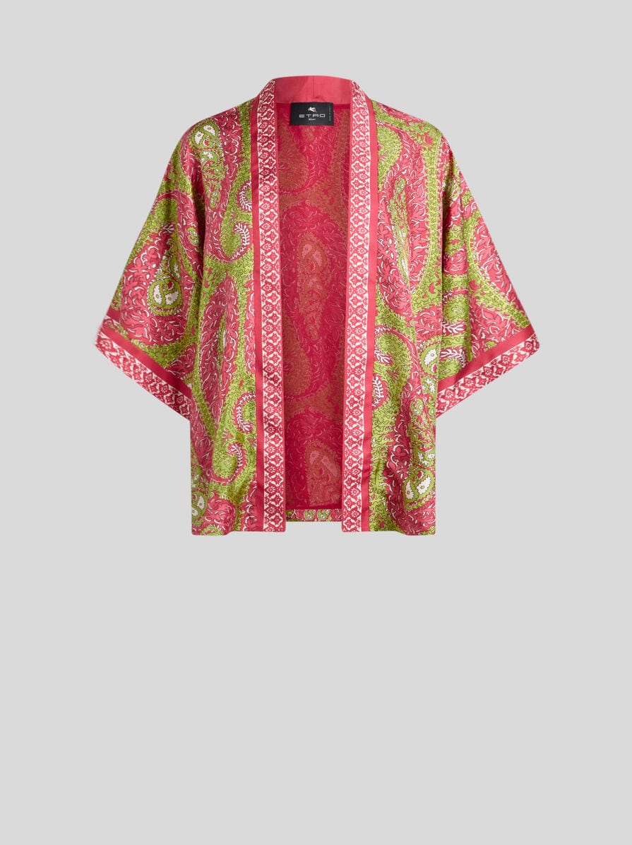 SILK TWILL KESA WITH PAISLEY FOLIAGE MOTIF | Capes and Ponchos | ETRO
