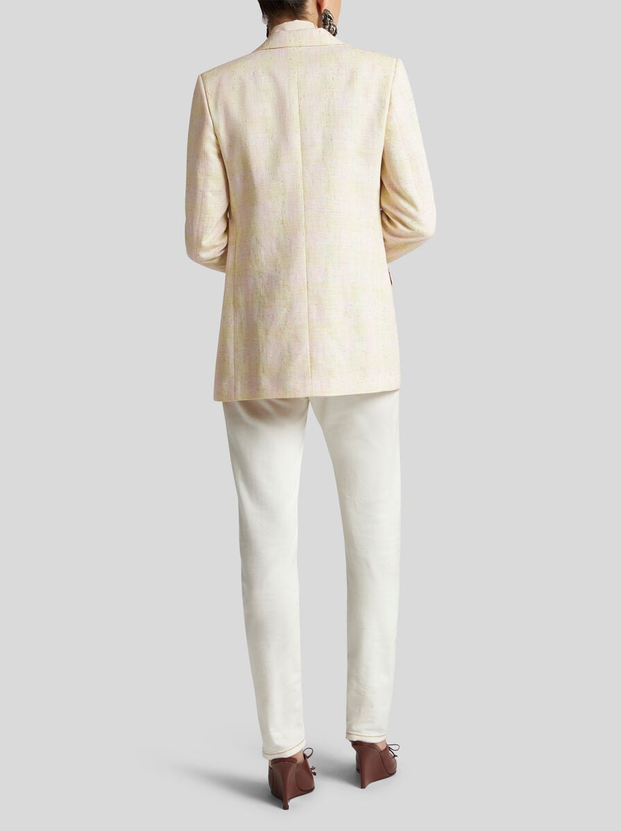 LONG CHECK JACKET WITH PEGASO BUTTONS | Jackets | ETRO