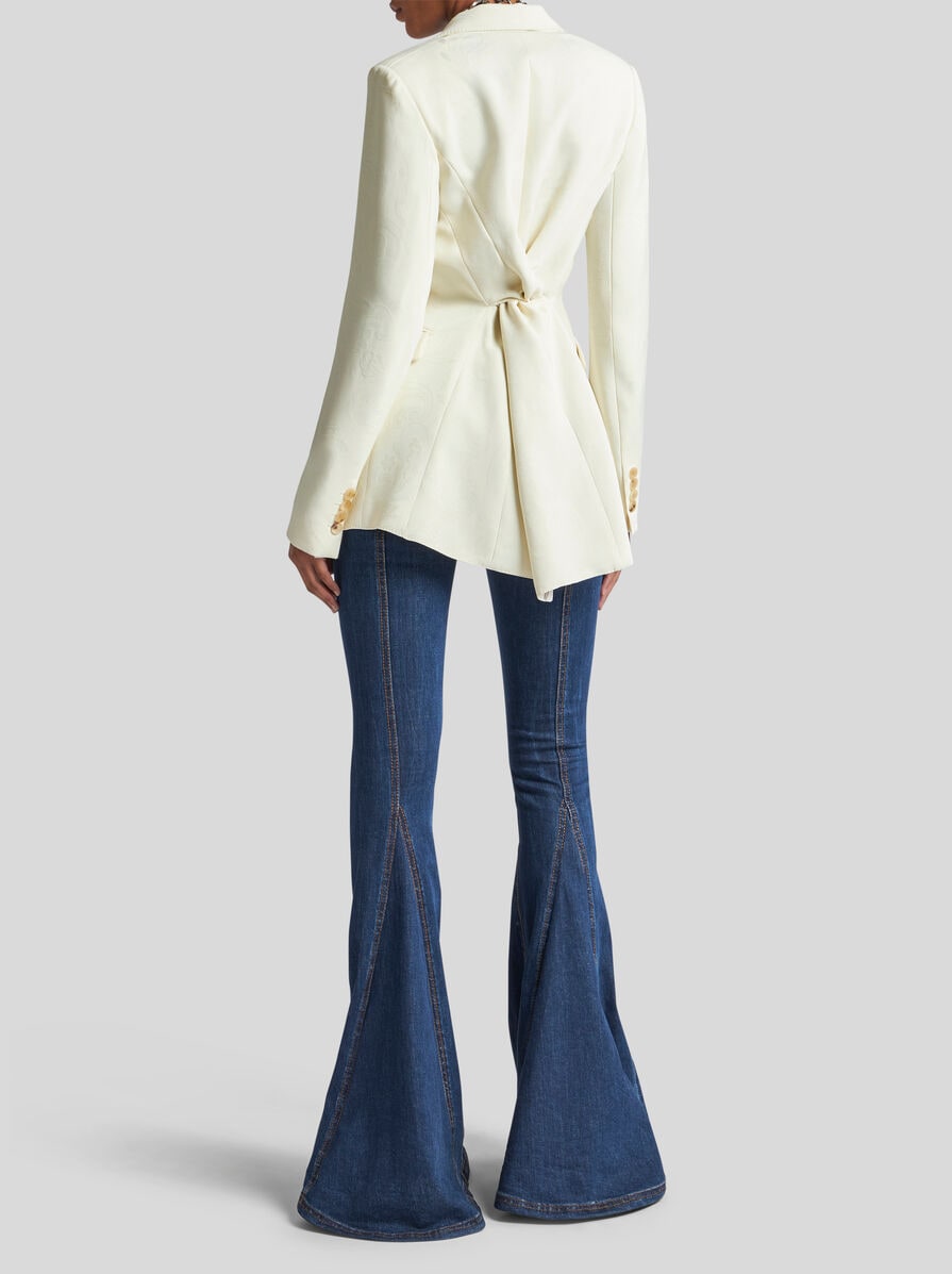 ジャケット ETRO Women Jackets WRCA007799TUDJ1 W0275 WHITE PAISLEY JACQUARD JACKET WITH REAR KNOT | Jackets | ETRO