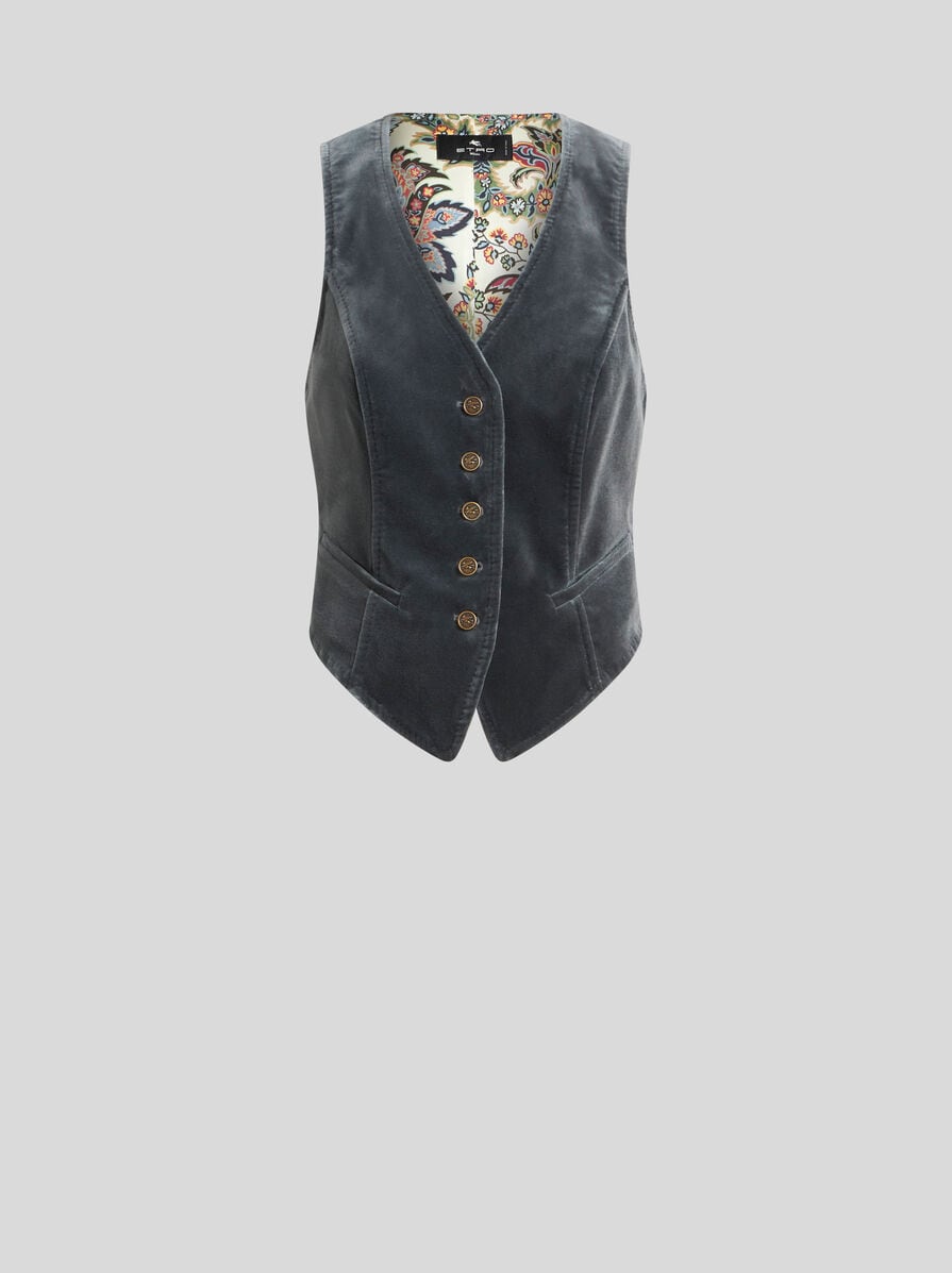 ジャケット ETRO Embroidered Wool Blend Vest EMBROIDERED OPEN VEST - Brown | ZARA United States