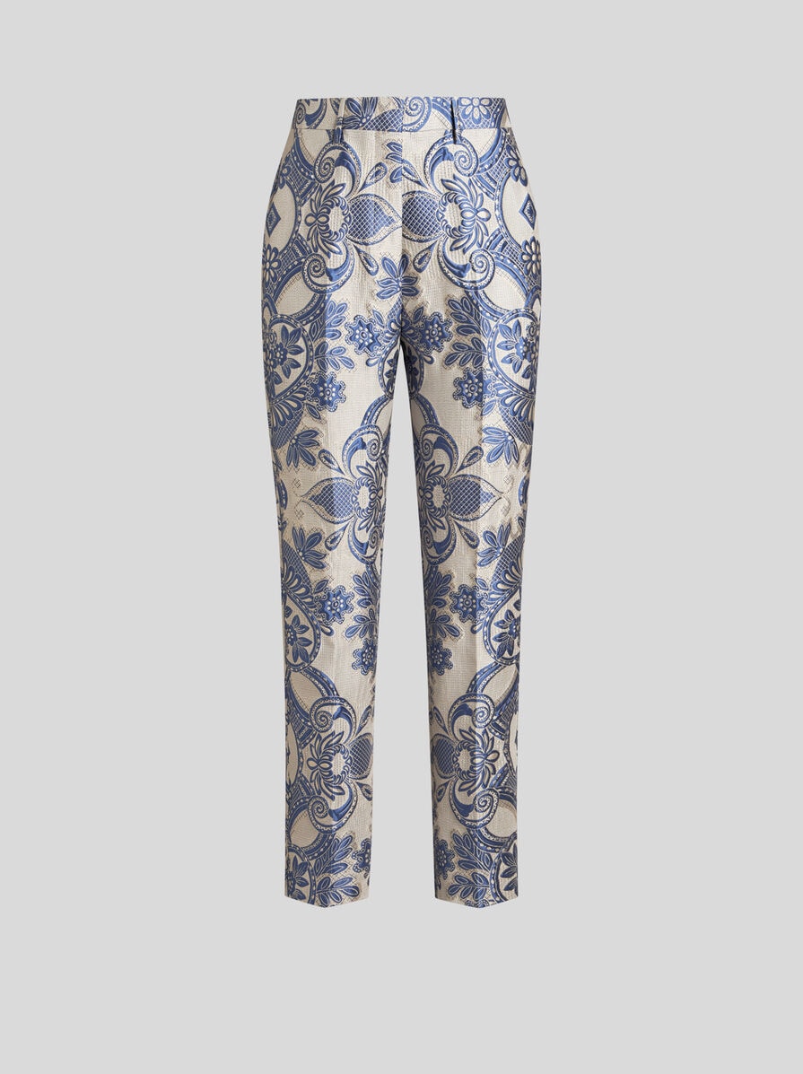 【ETRO】グラフィックモチーフ ジャカード シガレットパンツ ジャカード レース シガレットパンツ | エトロ