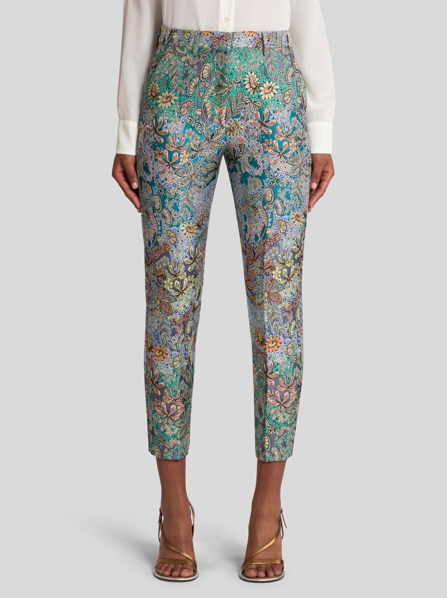 FLORAL CIGARETTE TROUSERS | Trousers | ETRO