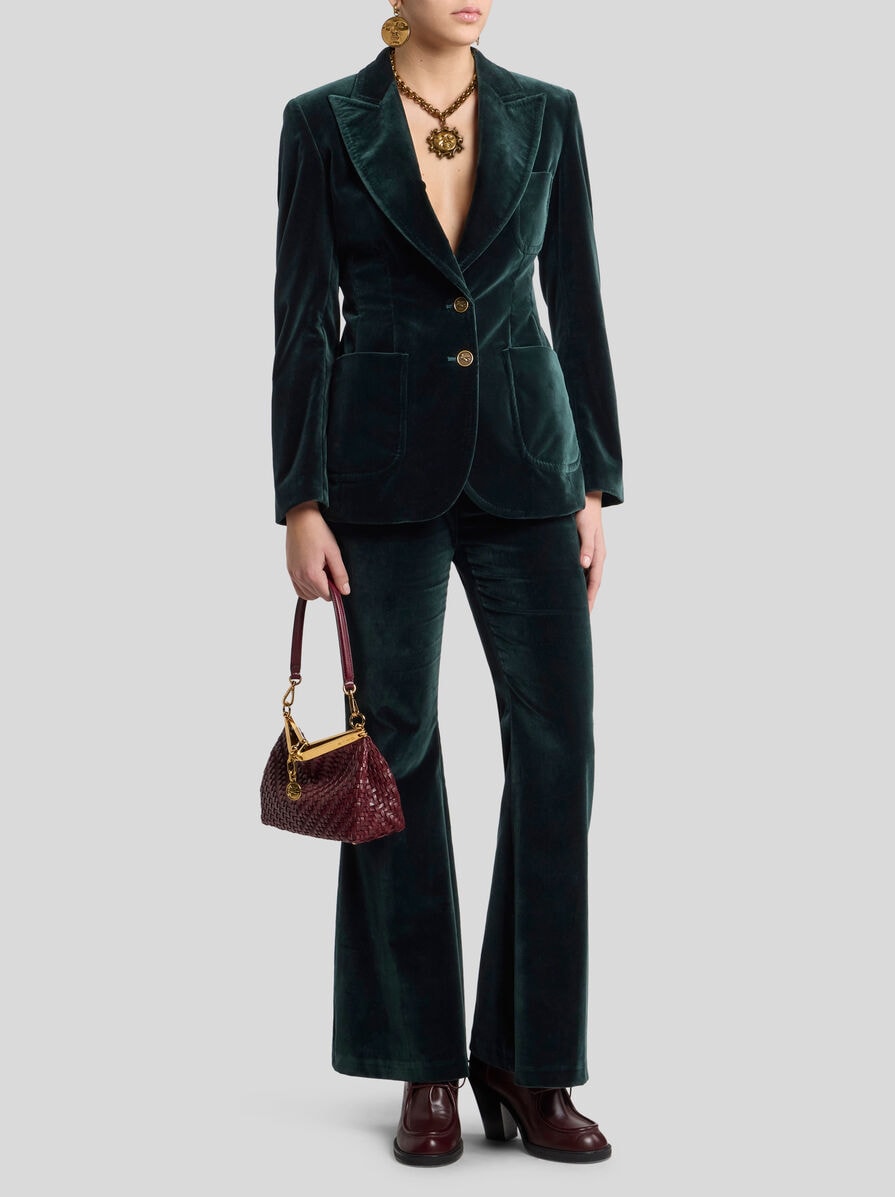 パンツ ETRO FW25 (WREA0014 99TCD01M0689) FLARED STRETCH COTTON VELVET TROUSERS