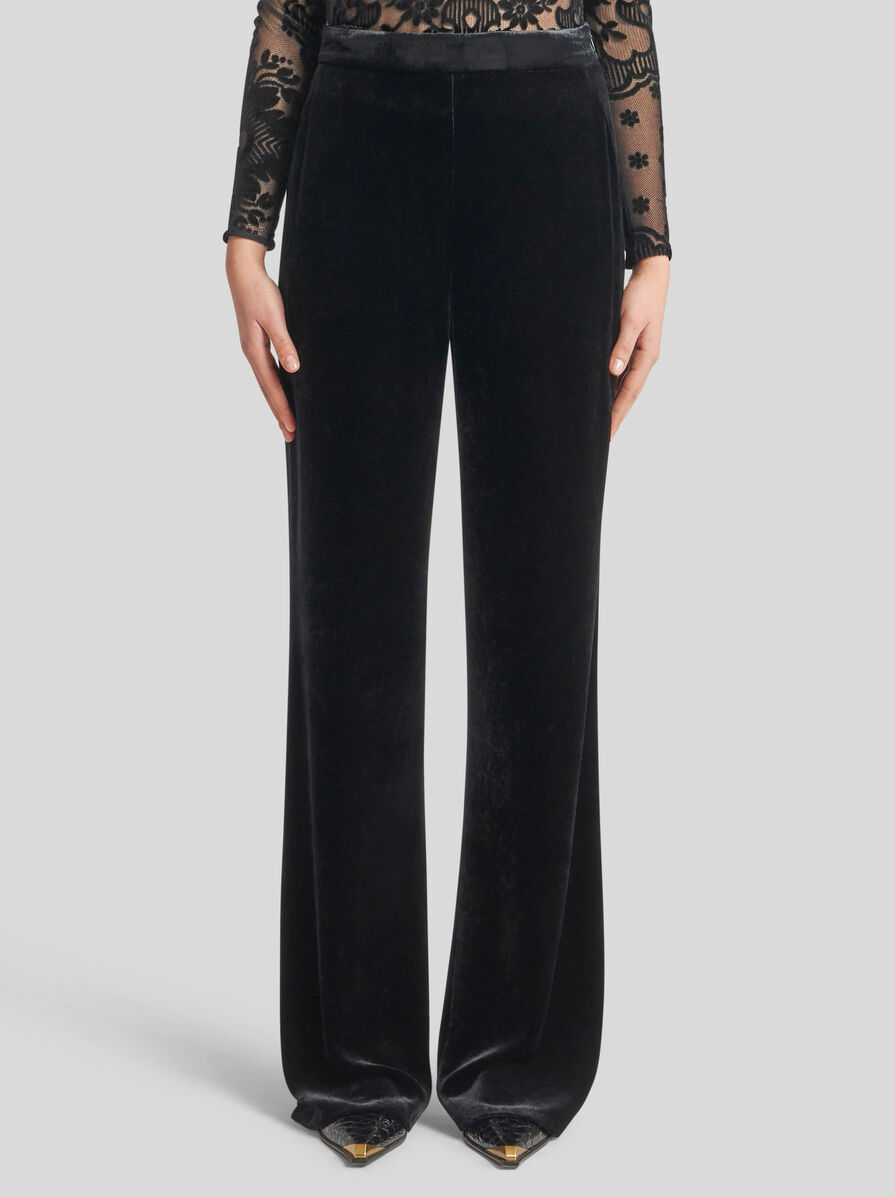 ETRO ベルベットフレアーパンツ ETRO ベルベット フレアパンツ | ブルー | FARFETCH JP
