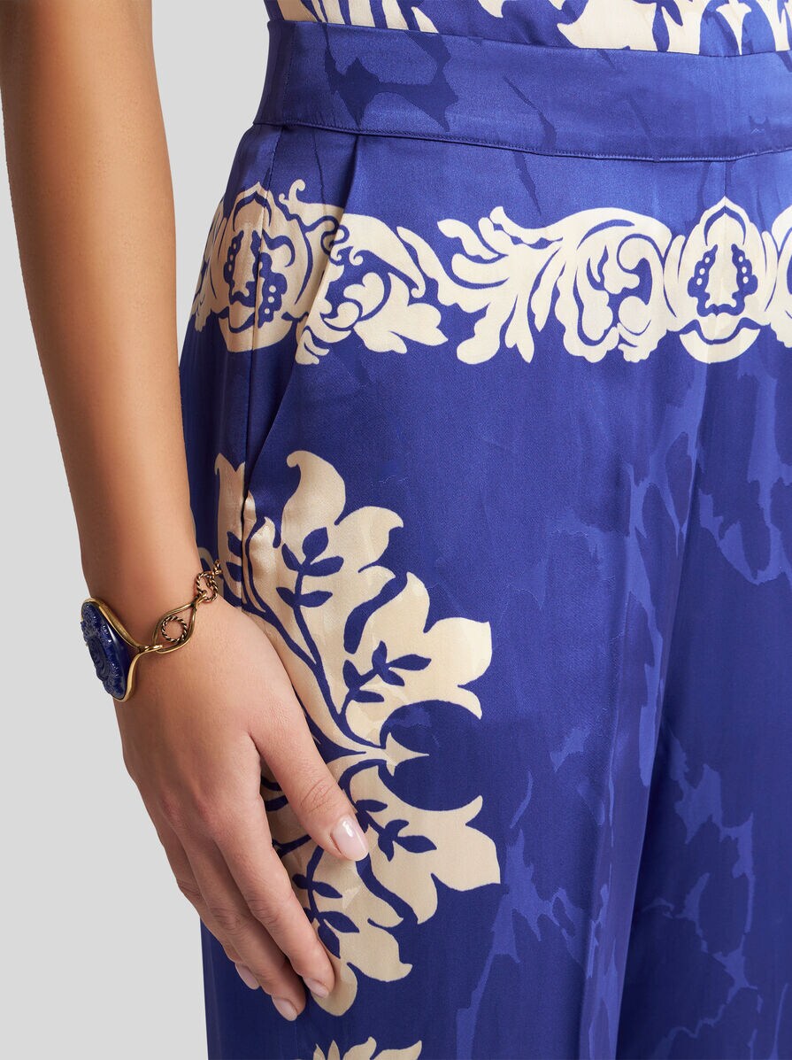 FLORAL JACQUARD PALAZZO TROUSERS | Trousers | ETRO