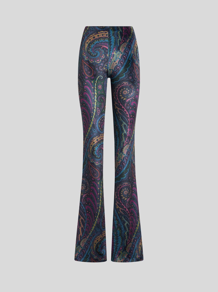 パンツ Etro Multicolored Printed Chenille Flare Trousers ETRO Printed stretch-chenille flared pants | NET-A-PORTER