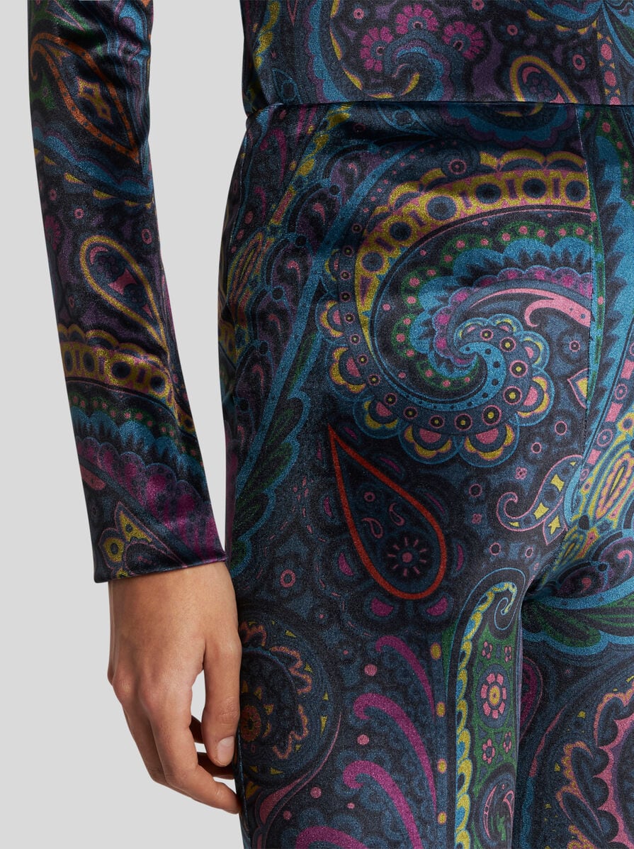 ETRO ヘイスリ フリント フレア ハンツ WREA002699IAS22 X0826 FLARED PRINTED CHENILLE TROUSERS