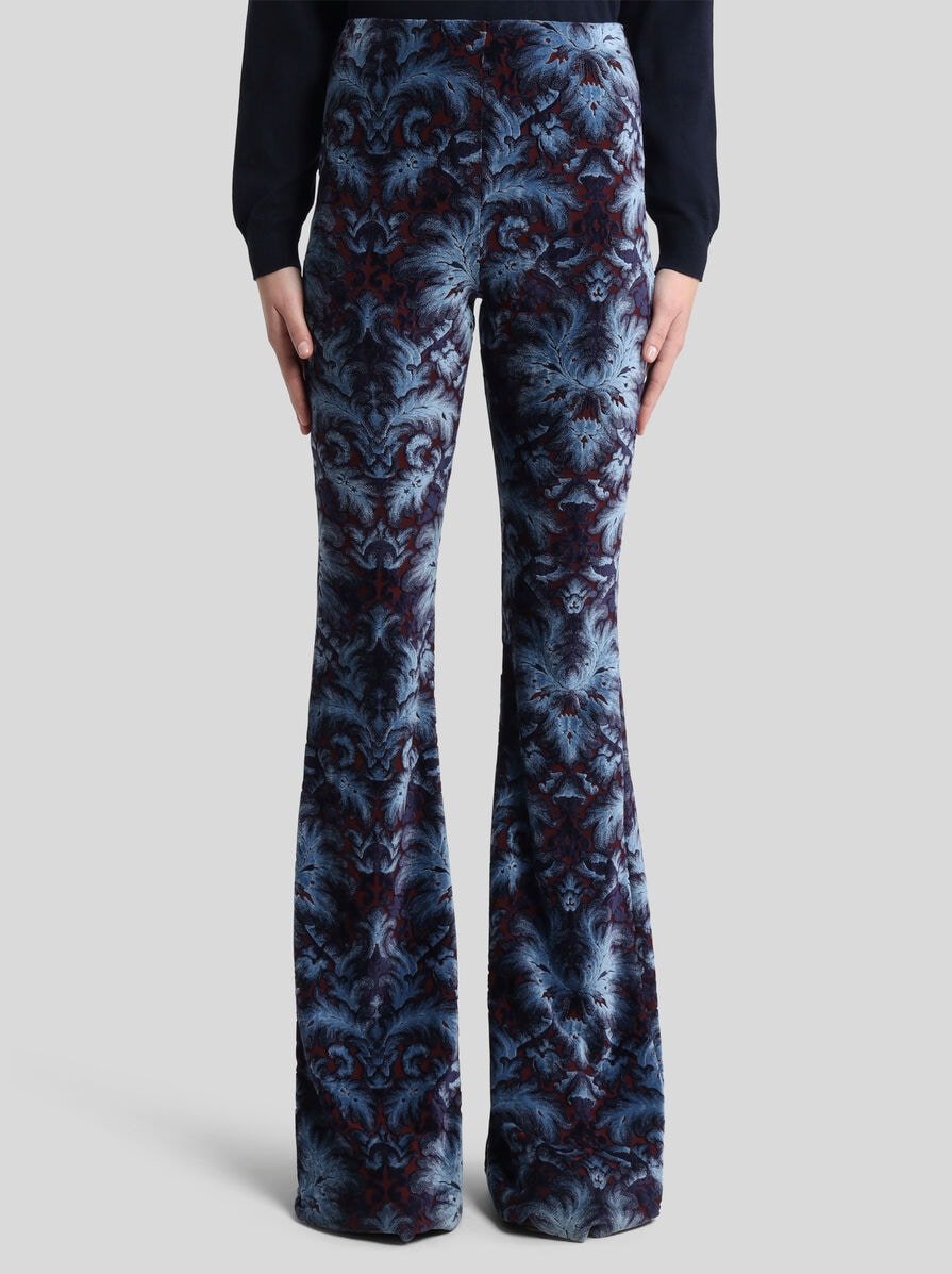 FLARED JERSEY AND CHENILLE JACQUARD TROUSERS | Trousers | ETRO