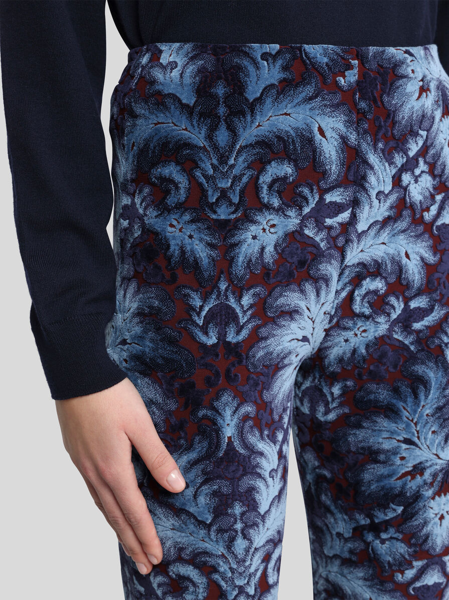 FLARED JERSEY AND CHENILLE JACQUARD TROUSERS | Trousers | ETRO