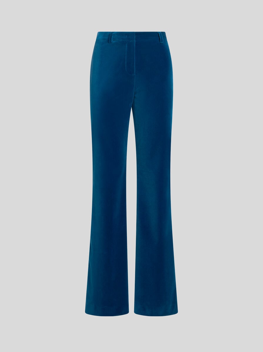 パンツ ETRO Woman Pants Blue WREA003399SAEE3 X0887 Paisley silk-blend wide-leg pants in blue - Etro | Mytheresa