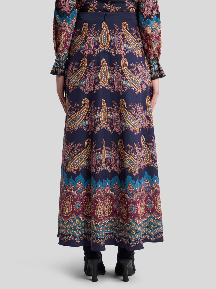 スカート ETRO Woman Skirt Violet WRKB0050AQ167 X0883 SILK SKIRT WITH PLACED PRINT | Skirts | ETRO