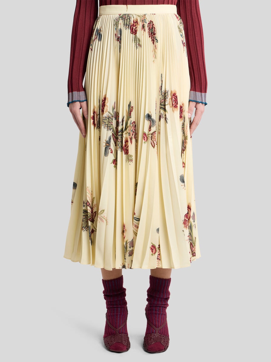 ETRO ペイズリープリント プリーツスカート ベージュ ペイズリープリントプリーツスカート