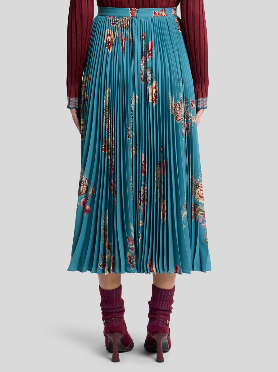 スカート ETRO PLEATED SABLE SKIRT WITH PAISLEY PRINT ETRO Stretch Sable paisley-print Long Skirt | Black | FARFETCH