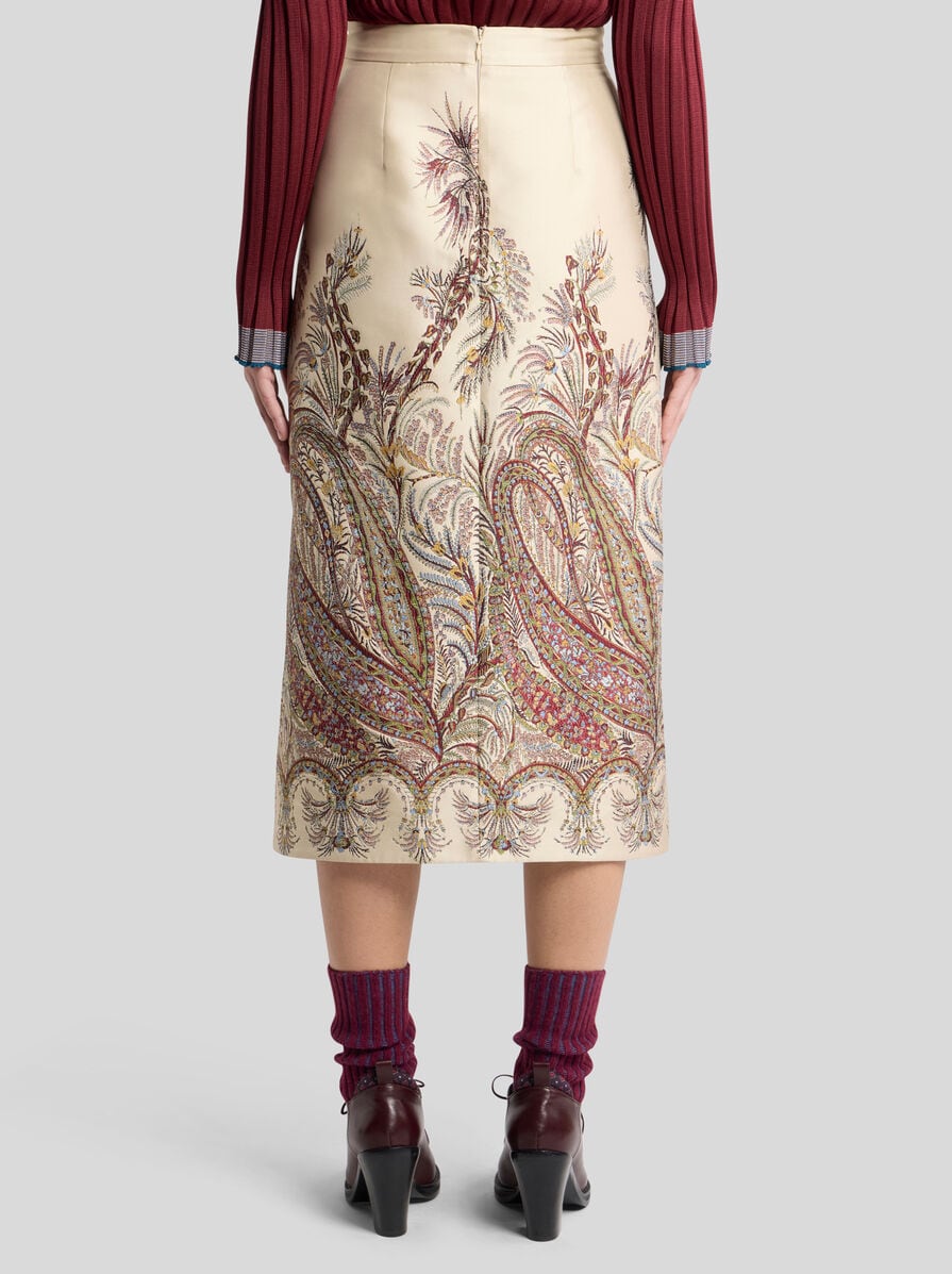 FIL COUPÉ JACQUARD PENCIL MIDI SKIRT | Skirts | ETRO