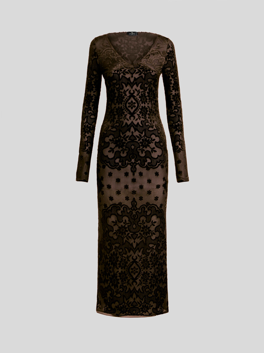 ワンピース ETRO VELVET JACQUARD TULLE DRESS (WRHA0199 99JJD03S9880) TULLE AND JACQUARD VELVET DRESS | Dresses | ETRO