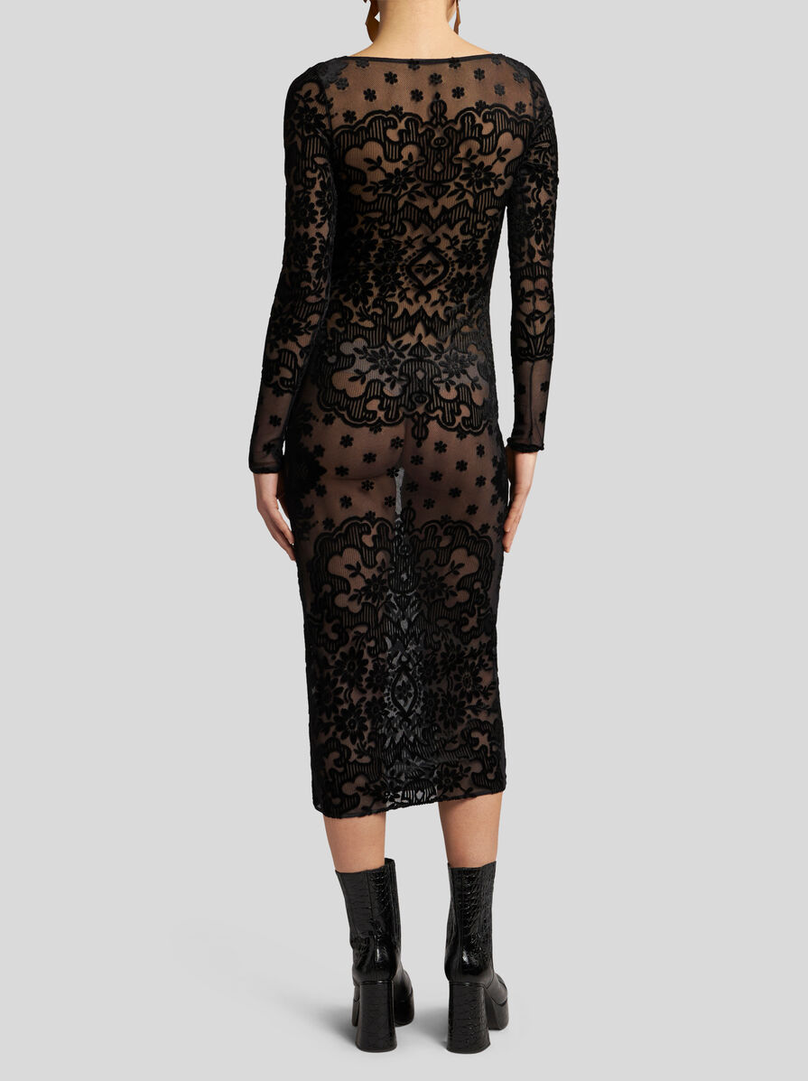 ワンピース ETRO VELVET JACQUARD TULLE DRESS (WRHA0199 99JJD03S9880) TULLE AND JACQUARD VELVET DRESS | Dresses | ETRO