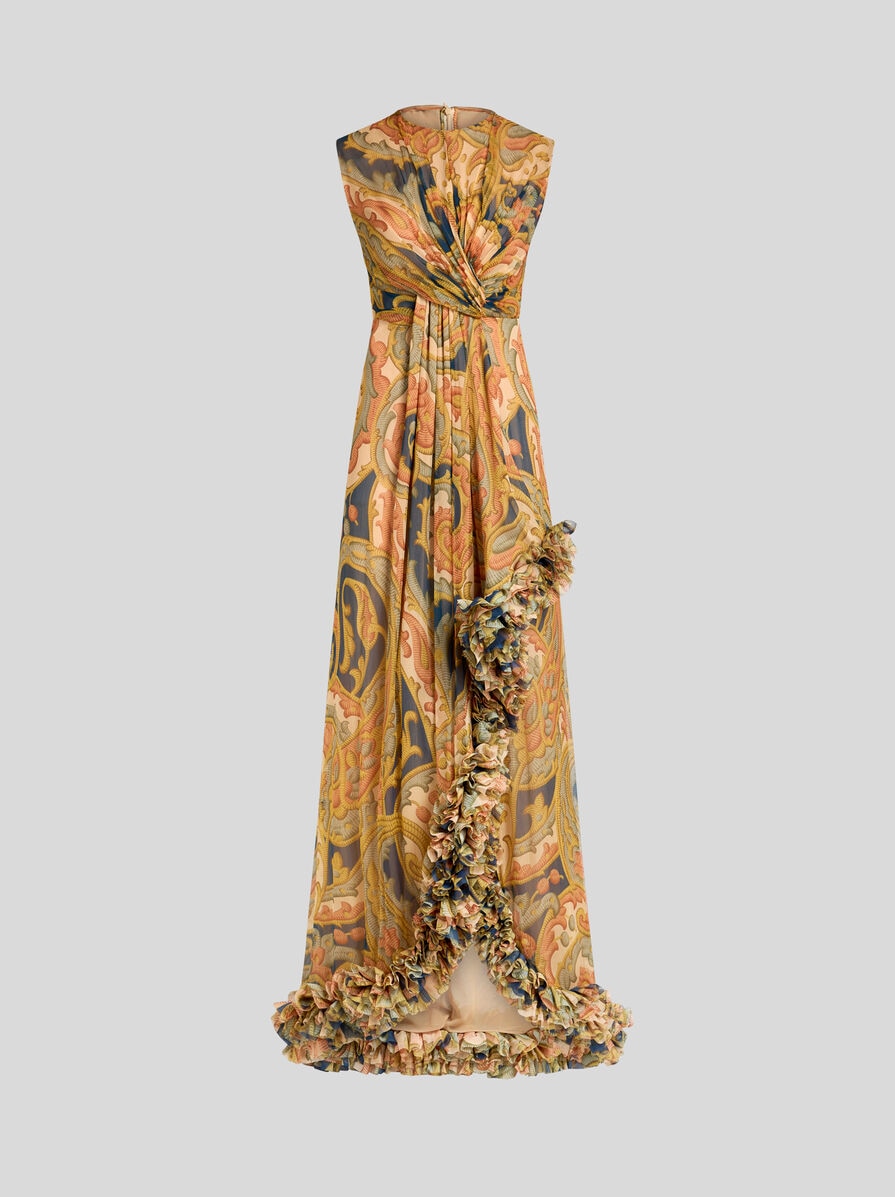 PRINTED SILK BUSTIER DRESS WITH RUCHING | Dresses | ETRO